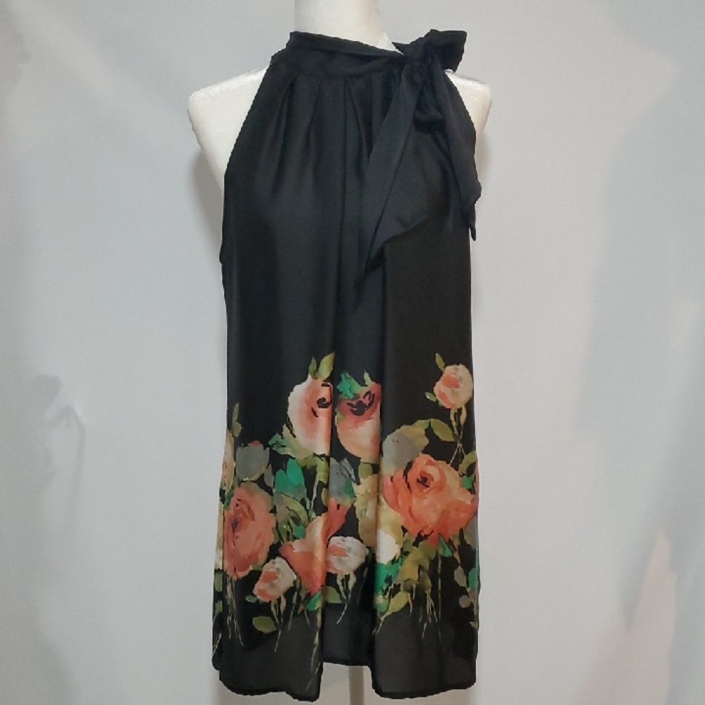 Sunny Leigh Black Dress with Pink Accents